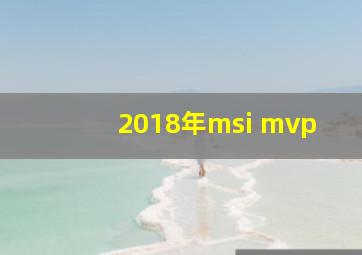 2018年msi mvp